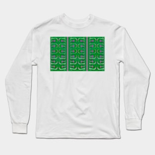 Pink crosses on green niches Long Sleeve T-Shirt